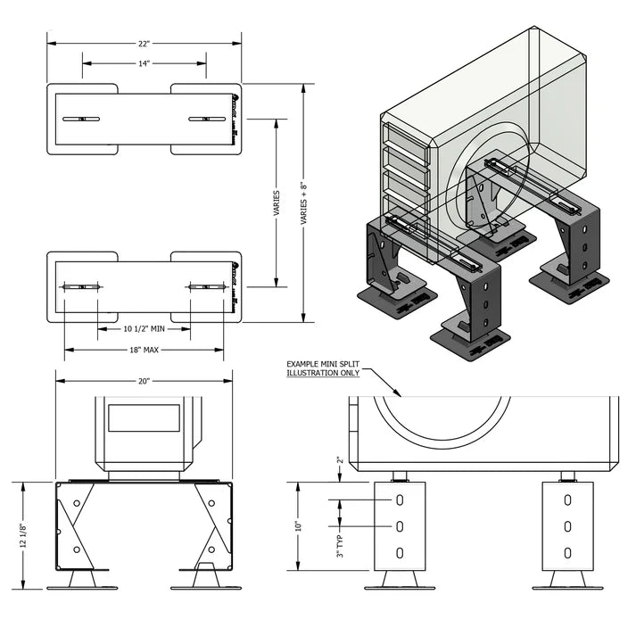 MIRO-CG Mini Split Condenser Stand for rooftop